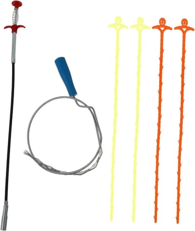 Afvoertool Set - Ontstopper Gootsteen - Verstopping Verhelpen - Herbruikbaar Ontstoppertje - 60 cm - Diverse Kleuren