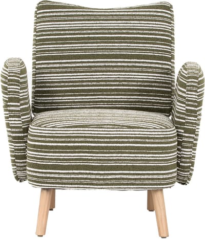 Moderne fauteuil, stof met cirkelpatroon, met zijzak, poten van massief hout, comfortabele leesstoel, woonkamer, slaapkamer, kantoor-Olijfgroen