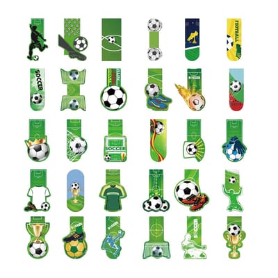 Dailygoods- Boekenleggers Voetbalthema - 30 Stuks - Creatieve Cadeaus - Bladwijzers - Notities Voor Studenten - Duurzaam Papier