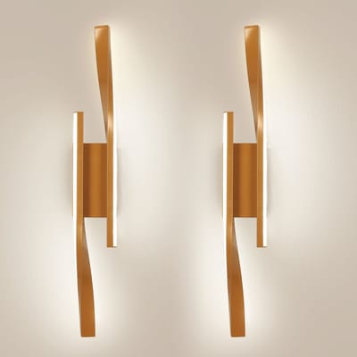 2 Stuks Wandlamp LED 10W Binnenwandlamp voor Slaapkamer Woonkamer Hal Wit Licht Goud