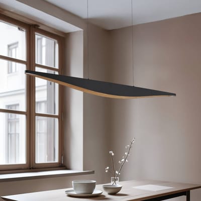 Lucande LED hanglamp Clavit, zwart, 140 cm, dimbaar