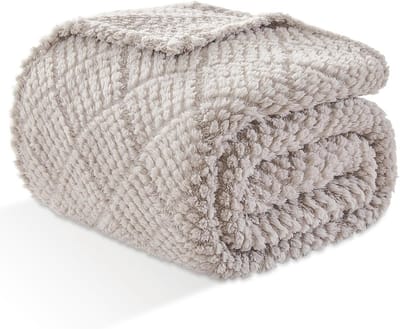 Fleece Deken - Pluche Plaid - Gezelligheid Thuis - Dubbelzijdig Ontwerp - 130x150 cm - Lichtgrijs