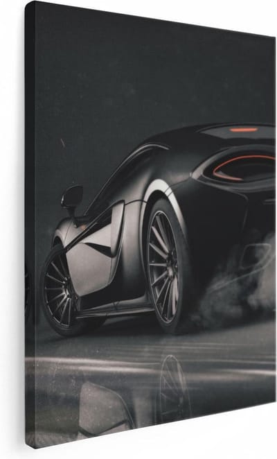 Artaza Canvas Schilderij Sportauto - 30x40 cm - Klein - Muurdecoratie Auto - Wanddecoratie Industrieel - Schilderijen Op Canvas Stad