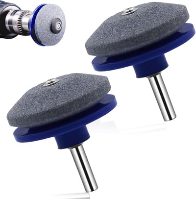 Wetstenen - 2 stuks - 5×5,4×3,5 cm - Slijper voor grasmaaiermessen - Universeel tuingereedschap - Geschikt voor elke boormachine, heggenschaar en grasmaaier - Blauw