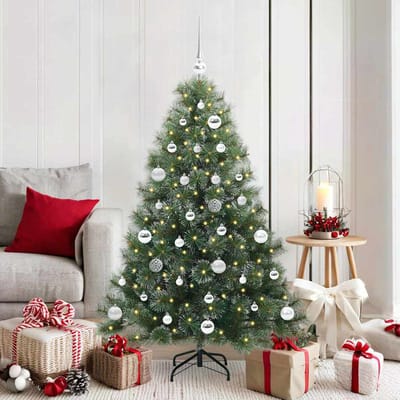 vidaXL - Kunstkerstboom - met - 150 - LED - met - standaard - Groen - 150 - cm - PE - en - PVC
