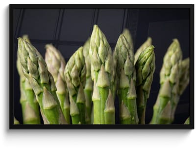 Poster in lijst - Fotolijst 90x60 cm - Posters - Asperges - Groen - Zwart - Posterlijst zwart - Decoratie - Wanddecoratie woonkamer - Muurdecoratie slaapkamer