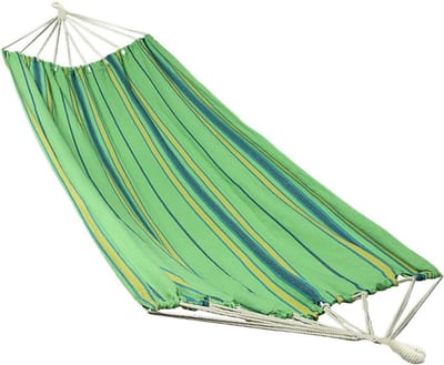 Katoenen 1-Persoons Hangmat 220x110 cm - Incl. Bevestigingsset & Opbergzak