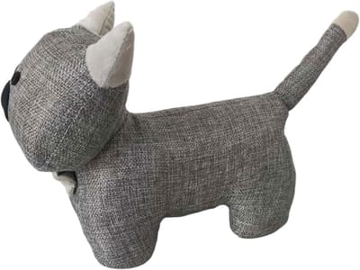 Deurstopper Hond - Tochtblokkering Stof - Deuren Open Houden - Zwaar Gewogen Stof - 28 cm Lengte - Grijs