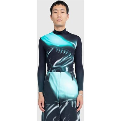 Streetwear Favourites Gerrit Jacob – Lycra Top Teal/aqua Größe: S | Longsleeves Outlet | Herren | Cyan