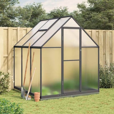 vidaXL - Tuinkas - met - basisframe - 169x169x202 - cm - aluminium - antracietkleur