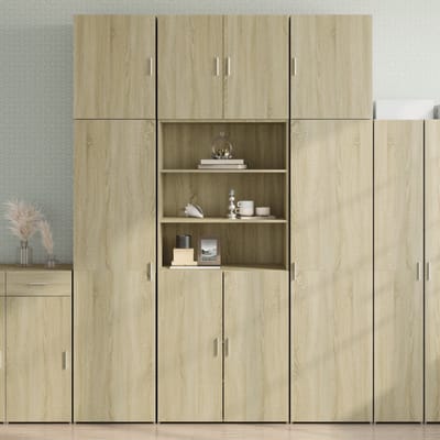 vidaXL - Hoge - kast - 80x42,5x249 - cm - bewerkt - hout - sonoma - eikenkleurig