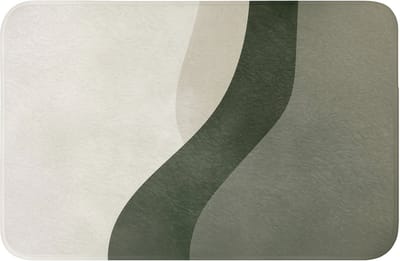 Badmat 60x40 cm - Antislip - Japandi - Groen - Abstract - Modern - Badmatten voor badkamer - Badkamermat - Douchemat - Badkamer mat