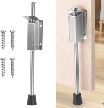Vloerdeurstopper - Deurhouder Deursteun - Deur Open Houden - Voetpedaal Bediening - 250 mm - Zilver