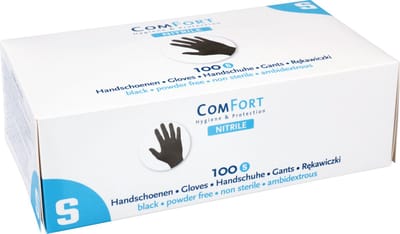 ComFort - Nitril Handschoenen - ongepoederd - 4 gram - Zwart - per 100 stuks