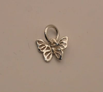 Zilveren hanger vlindertje - sterling zilveren hanger kleine vlinder - 925 zilveren butterfly hanger - vlindertje hangertje voor aan ketting - leuke kleine hangertje voor aan de ketting