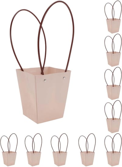 Dailygoods- Boeketten - 10 Geschenktassen met Handvat - Herbruikbaar - Lichtgewicht - Duurzaam - Ideaal voor Verjaardagen/Bruiloft - Geschenkzakjes