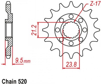 versnellingsbak tandwiel jt tandwielen voor motor honda 250 cr 1988 tot 2008 jtf284.14sc / 14 tanden niet 520 nieuw