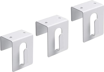 Decoratieve Vensterhaken - 3 Stuks - Wit Staal - Voor Deuren en Ramen Tot 17 mm - Decoratie Haken Zonder Lijmen of Boren