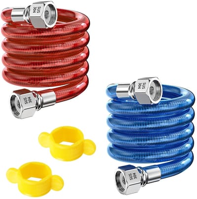 NTH products- Flexibele Buisverbindingen 60 cm - Vrouwelijke Draad - 304 Roestvrij Staal - Waterverhitter - Set van 2 - Hoge Kwaliteit en Isolatie - Waterleiding
