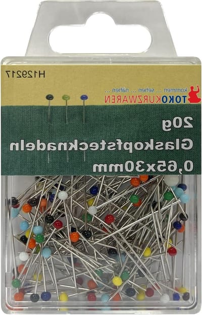 Glazen Kop Spelden - Naaibenodigdheden - Kleding Maken - Transparante Doos - 30mm 20gr - Gekleurd