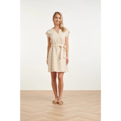Smashed Lemon Zomerse jurk met taillelint en diagonale print |