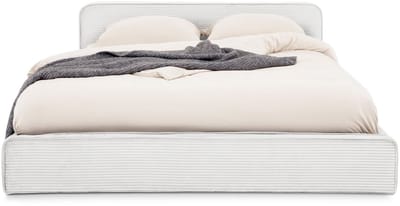 Gestoffeerd bed CURSIO 140x200 cm met lattenbodem – Off-White