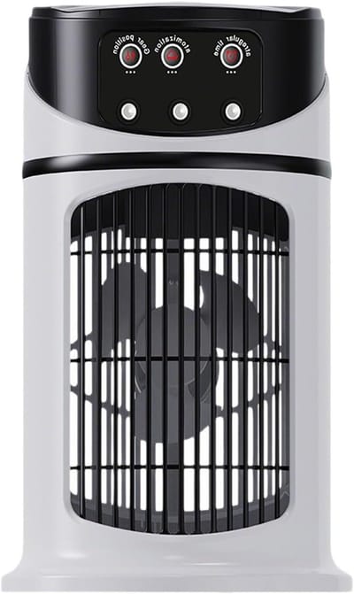 Draagbare Air Cooler - Ventilator Bevochtiger - Persoonlijke Verkoeling - 7 Kleuren LED - 16.5 cm Hoog - Wit
