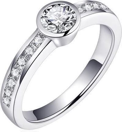 Schitterende Zilveren Ring met Swarovski ® Zirkonia's 16.50 mm. (maat 52) model 145