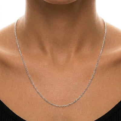 Zilverkleurig ketting dames heren schakel ketting roestvrijstalen O ring ketting 45 cm minimalistische hals ketting gepolijste afwerking