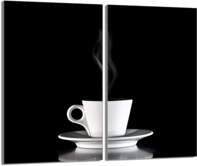 TMK ArtDeko 2x30 Serie - Beschermende Glazen Plaat - 2x30x52 - Koffiemotief - Veilig en Praktisch