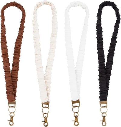 Kleurige Scrunchie Lanyards voor ID Kaarten - Stretchkoord van Polyester voor Onderwijs en Kantoorgebruik