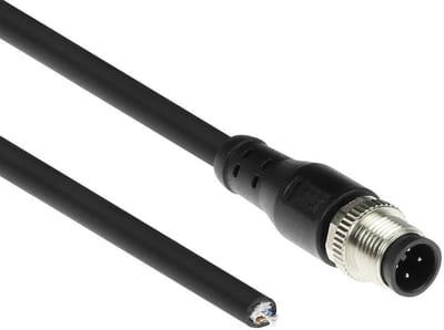 ACT Industrial 5,00 meter Sensor kabel M12A 4-polig male naar open end Superflex Xtreme TPE kabel, afgeschermd