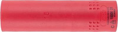 Wurth - VDE dopsleutel 1C-isolatie 1/2 inch zeskant lang - VDE-dopsleutel 1/2 inch Metrisch, zeskant, lang x 1 st Soort aandrijving Binnenvierkant Sleutelwijdte 15 mm