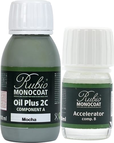 Rubio Monocoat Oil Plus 2C - Ecologische Houtolie in 1 Laag voor Binnenshuis - Mocha, 130 ml