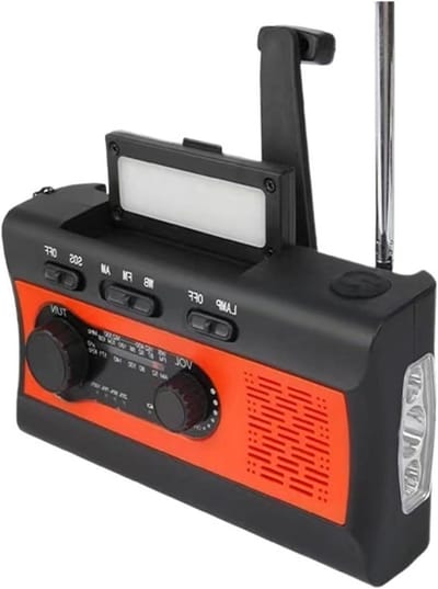 Noodradio Zonne-energie - Hand Crank Radio - Buitenactiviteiten Kamperen - Multifunctioneel Zaklamp USB - 10 x 10 x 10 mm