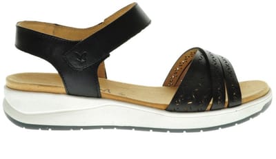 Damessandalen Zwart Leder Comfort Caprice maat 37