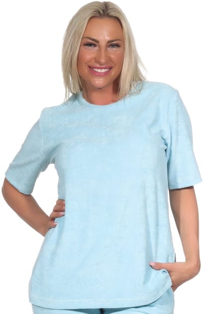Badstof Dames pyjama shirt met korte mouwen mix & match