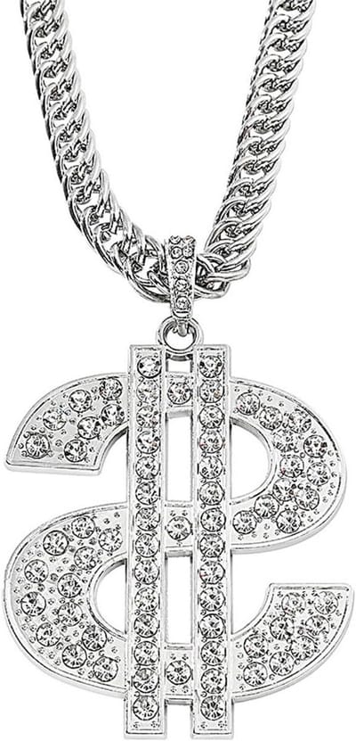 Retro Punk Rhinestone Ketting voor Mannen en Vrouwen - Verstelbare Streetwear Sieraden voor Feestjes, 70 cm in Goud en Zilver