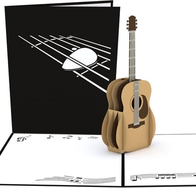 Pop-up Wenskaart Gitaar Muziek Valentijnsdag Jubileum