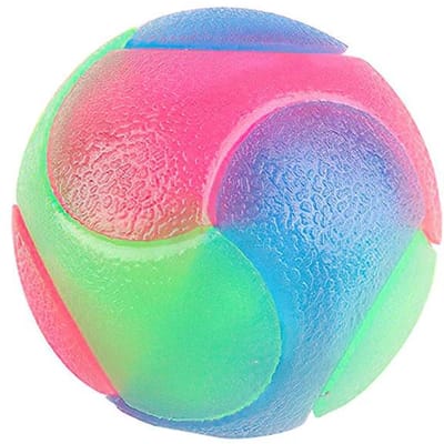 Huisdierspeelgoed rubber elastisch knipperend speelgoedbalHond kauwen bijtbestendig molaire tanden reinigen hondenspeelgoed huisdier hondenspeelgoed bal Shiba Inu lumin pink