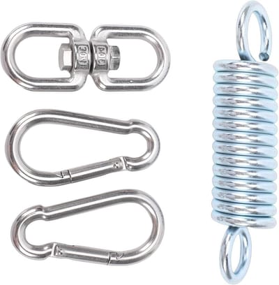 Hangmat Ophangset - Schommelstoel Hanger - Veilig Ophangen - 360 Graden Draaibaar - 200 kg Capaciteit - Zilverkleurig