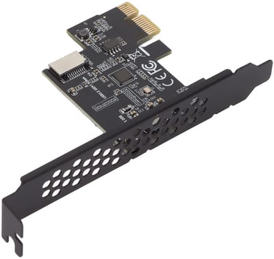 Store_8 - PCI-E Naar USB3.2 Gen1 - USB C-uitbreidingskaart - Voorpaneel Riser-kaart - Zwart - Desktop-pc Adapter - Geschikt voor 7/10/11/LINUX