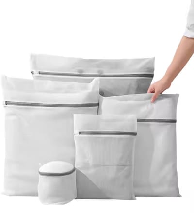LUKARDIE® Wasnetten Set 5-delig | Fijnmazig voor BH Lingerie Schoenen | Ritsbescherming | Wit