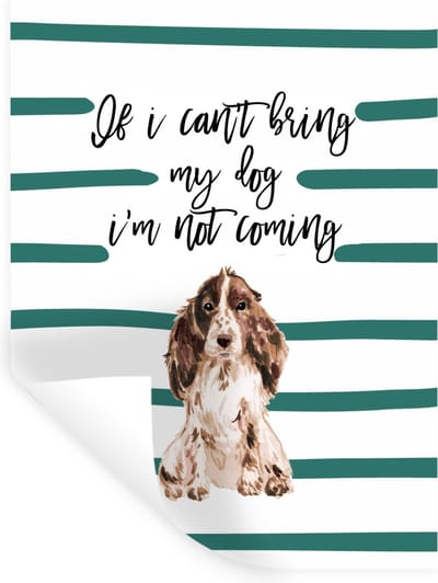 Muurstickers - Sticker Folie - If I can't bring my dog I'm not coming - Spreuken - Quotes - Honden - 30x40 cm - Plakfolie - Muurstickers Kinderkamer - Zelfklevend Behang - Zelfklevend behangpapier - Stickerfolie