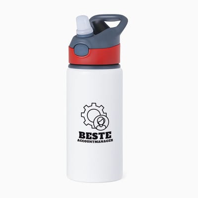 Hacebo® - Beste accountmanager waterfles met rietje rood - Beste accountmanager - collega - welkom - afscheid - water fles - 650ML
