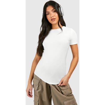 boohoo Dames Zwangerschaps Soft Touch T-shirt met ronde hals | Wit | Maat: 38