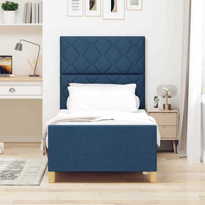 vidaXL - Bedframe - met - hoofdeinde - Blauw - 100 - x - 200 - cm - Stof