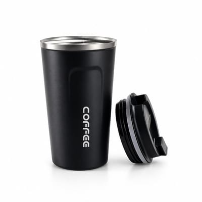 Livenzo Premium RVS Koffiebeker To Go - Thermosbeker - Theebeker - 380ml - Zwart