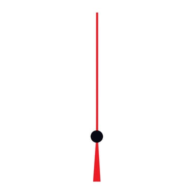 Tweedehands batterij uurwerk draad rood/zwart wijzerlengte: 100mm