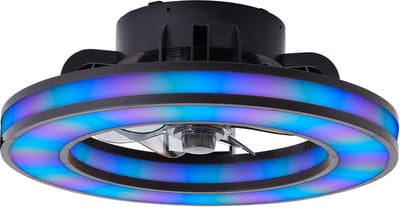 Brilliant Mondello - Plafondventilator - Met verlichting - Ø 41,5 cm - LED 26W - Wit en RGB kleuren - Dimbaar - Zwart - Zeer stil